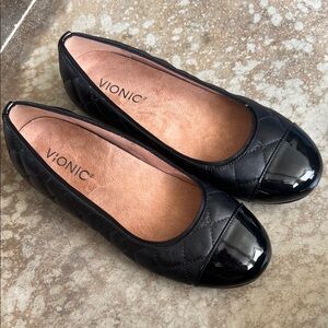 Vionic Black Quilted Loafers